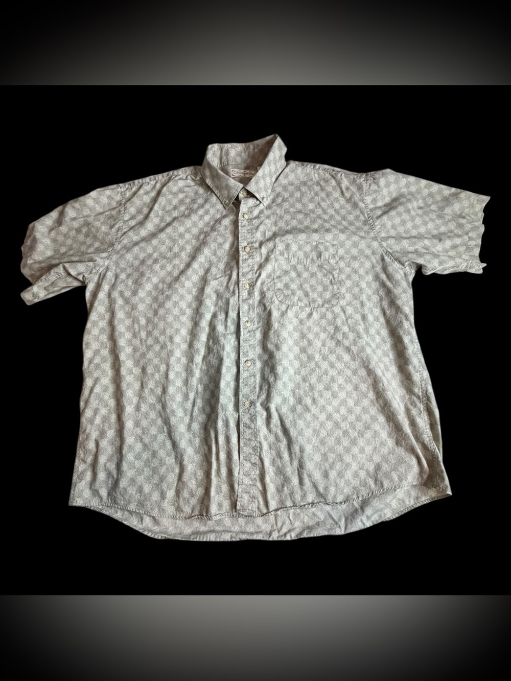 Crossings 90s Y2K Geometric Palm Leaf Monogram Button Up Sz 2X